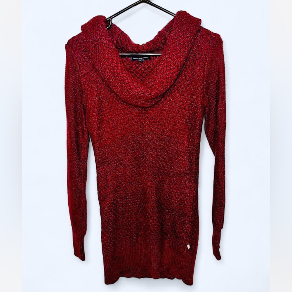American Eagle Outfitters Deep Red Cowl Neck Sweater